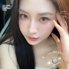 Kính áp tròng 6 tháng A01 BROWN màu nâu tự nhiên giãn tròng nhỏ GTRENDY - lens trung