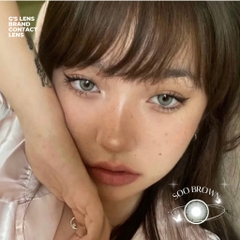 Kính áp tròng 6 tháng SOO BROWN màu nâu rêu sáng tây giãn tròng nhỏ GTRENDY - MC38