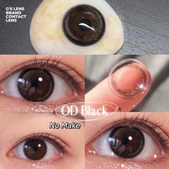 Kính áp tròng 6 tháng OD BLACK màu đen nhũ tự nhiên giãn tròng nhỏ GTRENDY - MC38
