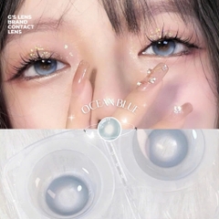 Kính áp tròng 6 tháng OCEAN BLUE màu xanh sáng tây giãn tròng nhỏ GTRENDY - MCK1