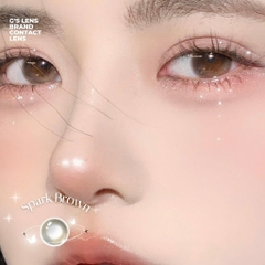 Kính áp tròng 6 tháng SPARK BROWN màu nâu sáng tây giãn tròng nhỏ GTRENDY - MC38
