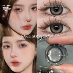 Kính áp tròng 6 tháng NAREE SOON GRAY màu xám sáng tây giãn tròng vừa GTRENDY - Realcon Color 38