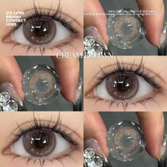 Kính áp tròng 6 tháng CREAM BROWN màu xám nâu sáng tây giãn tròng nhỏ GTRENDY - MC38