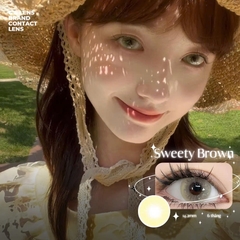 Kính áp tròng 6 tháng SWEETY BROWN màu nâu vàng sáng tây giãn tròng nhỏ GTRENDY - MC38
