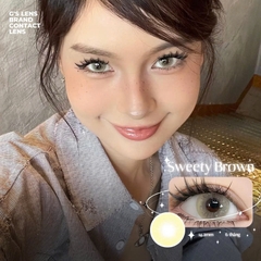 Kính áp tròng 6 tháng SWEETY BROWN màu nâu vàng sáng tây giãn tròng nhỏ GTRENDY - MC38