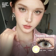 Kính áp tròng 6 tháng SWEETY BROWN màu nâu vàng sáng tây giãn tròng nhỏ GTRENDY - MC38