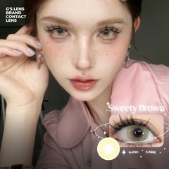 Kính áp tròng 6 tháng SWEETY BROWN màu nâu vàng sáng tây giãn tròng nhỏ GTRENDY - MC38
