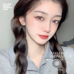 Kính áp tròng 6 tháng TAYLOR BROWN màu nâu sáng tây không giãn tròng GTRENDY -