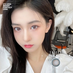 Kính áp tròng 6 tháng TAYLOR BROWN màu nâu sáng tây không giãn tròng GTRENDY -