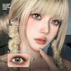 Kính áp tròng 6 tháng CAT DIAMOND BROWN màu nâu tự nhiên giãn tròng nhỏ GTRENDY -