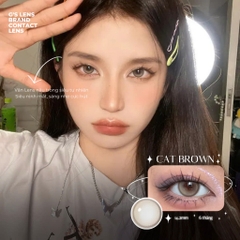 Kính áp tròng 6 tháng CAT DIAMOND BROWN màu nâu tự nhiên giãn tròng nhỏ GTRENDY -