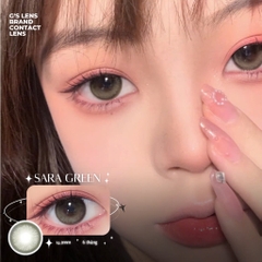 Kính áp tròng 6 tháng SARA GREEN màu xanh lá tự nhiên giãn tròng nhỏ GTRENDY - HC40
