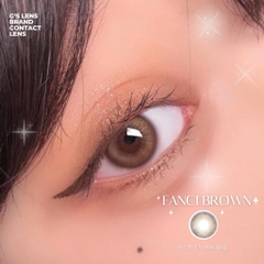 Kính áp tròng 6 tháng FANCI BROWN màu nâu nhũ sáng tây không giãn tròng GTRENDY - MC38