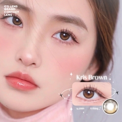 Kính áp tròng 6 tháng KRIS BROWN màu nâu tự nhiên giãn tròng nhỏ