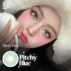 Kính áp tròng 6 tháng PITCHY BLUE màu xanh dương sáng tây không giãn tròng GTRENDY - MC38