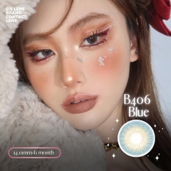 Kính áp tròng 6 tháng B406 BLUE màu xanh dương tự nhiên không giãn tròng GTRENDY - MC38