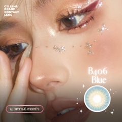 Kính áp tròng 6 tháng B406 BLUE màu xanh dương tự nhiên không giãn tròng GTRENDY - MC38