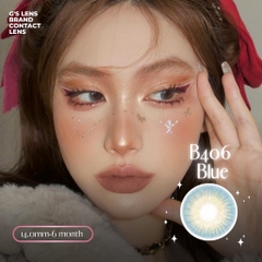 Kính áp tròng 6 tháng B406 BLUE màu xanh dương tự nhiên không giãn tròng GTRENDY - MC38