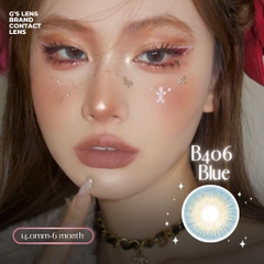 Kính áp tròng 6 tháng B406 BLUE màu xanh dương tự nhiên không giãn tròng GTRENDY - MC38