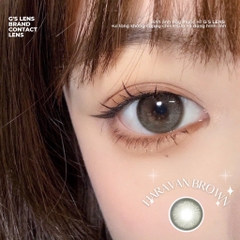 Kính áp tròng 6 tháng HARAVAN BROWN màu nâu rêu tự nhiên giãn tròng nhỏ GTRENDY - MC38