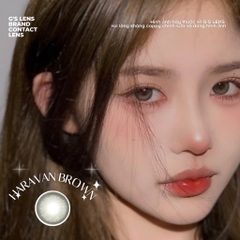 Kính áp tròng 6 tháng HARAVAN BROWN màu nâu rêu tự nhiên giãn tròng nhỏ GTRENDY - MC38