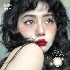 Kính áp tròng 6 tháng X456 BROWN màu nâu tự nhiên giãn tròng nhỏ GTRENDY - MC38
