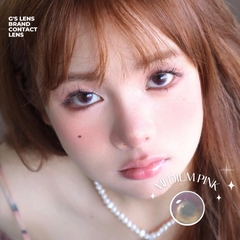 Kính áp tròng 6 tháng MEDIUM PINK màu hồng nâu sáng tây giãn tròng nhỏ GTRENDY - MC38