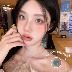 Kính áp tròng 6 tháng CREAMY BROWN màu nâu tự nhiên giãn tròng nhỏ GTRENDY - MC38