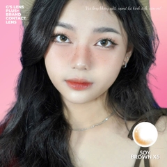 Kính áp tròng 6 tháng SOY BROWN màu nâu tự nhiên không giãn tròng