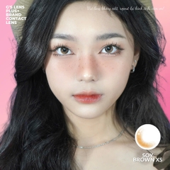 Kính áp tròng 6 tháng SOY BROWN màu nâu tự nhiên không giãn tròng