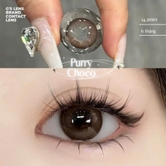 Kính áp tròng 6 tháng PURRY CHOCO màu choco tự nhiên giãn tròng nhỏ