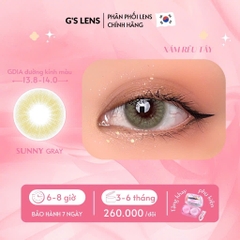 Kính áp tròng 6 tháng SUNNY GRAY màu xám sáng tây giãn tròng nhỏ