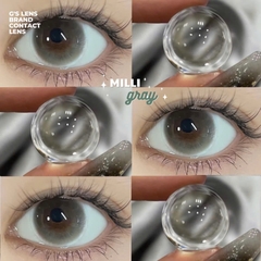 Kính áp tròng 6 tháng MILLI GRAY màu xám rêu sáng tây giãn tròng nhỏ GTRENDY - MC38