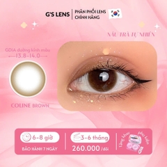 Kính áp tròng 6 tháng COLINE BROWN màu nâu tự nhiên giãn tròng nhỏ