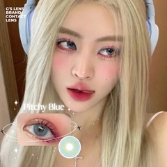 Kính áp tròng 6 tháng PITCHY BLUE màu xanh dương sáng tây không giãn tròng GTRENDY - MC38