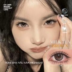 Kính áp tròng 6 tháng MILK TEA BROWN màu nâu sáng tây giãn tròng vừa GTRENDY - MC38