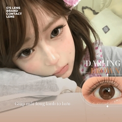 Kính áp tròng 6 tháng DARLING BROWN màu nâu tự nhiên giãn tròng nhỏ GTRENDY -