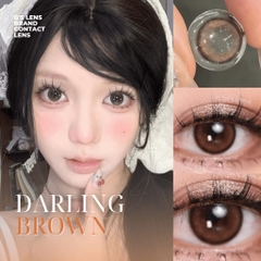 Kính áp tròng 6 tháng DARLING BROWN màu nâu tự nhiên giãn tròng nhỏ GTRENDY -