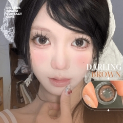 Kính áp tròng 6 tháng DARLING BROWN màu nâu tự nhiên giãn tròng nhỏ GTRENDY -