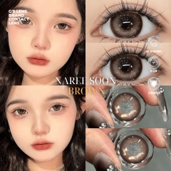 Kính áp tròng 6 tháng NAREE SOON BROWN màu nâu sáng tây giãn tròng vừa GTRENDY - MC38