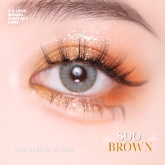 Kính áp tròng 6 tháng SOO BROWN màu nâu rêu sáng tây giãn tròng nhỏ GTRENDY - MC38