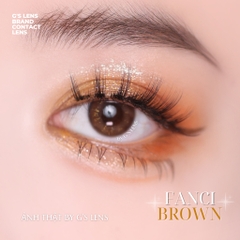 Kính áp tròng 6 tháng FANCI BROWN màu nâu nhũ sáng tây không giãn tròng GTRENDY - MC38