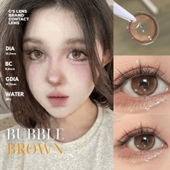 Kính áp tròng 6 tháng BUBBLE BROWN màu nâu tự nhiên giãn tròng nhỏ GTRENDY - MC38