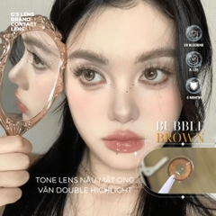 Kính áp tròng 6 tháng BUBBLE BROWN màu nâu tự nhiên giãn tròng nhỏ GTRENDY - MC38