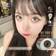 Kính áp tròng 6 tháng BUBBLE BROWN màu nâu tự nhiên giãn tròng nhỏ GTRENDY - MC38
