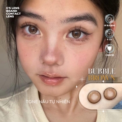 Kính áp tròng 6 tháng BUBBLE BROWN màu nâu tự nhiên giãn tròng nhỏ GTRENDY - MC38