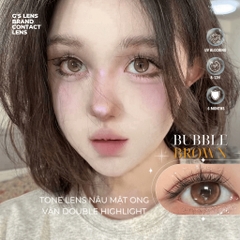 Kính áp tròng 6 tháng BUBBLE BROWN màu nâu tự nhiên giãn tròng nhỏ GTRENDY - MC38
