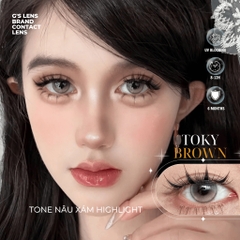 Kính áp tròng 6 tháng TOKY BROWN màu nâu tự nhiên giãn tròng nhỏ GTRENDY - MCK1