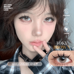 Kính áp tròng 6 tháng TOKY BROWN màu nâu tự nhiên giãn tròng nhỏ GTRENDY - MCK1