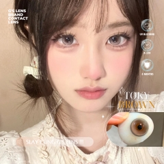 Kính áp tròng 6 tháng TOKY BROWN màu nâu tự nhiên giãn tròng nhỏ GTRENDY - MCK1